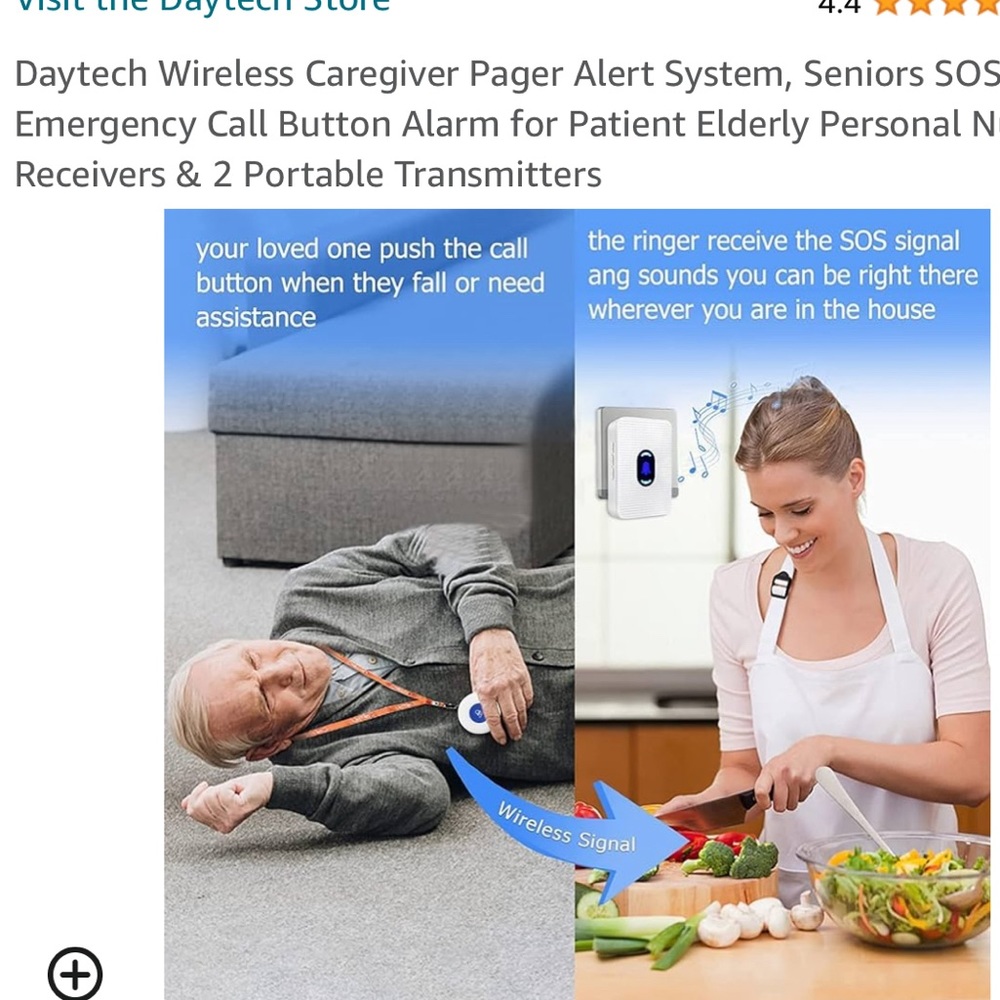 New in box. Daytech wireless caregiver pager. 2 portable transmitters